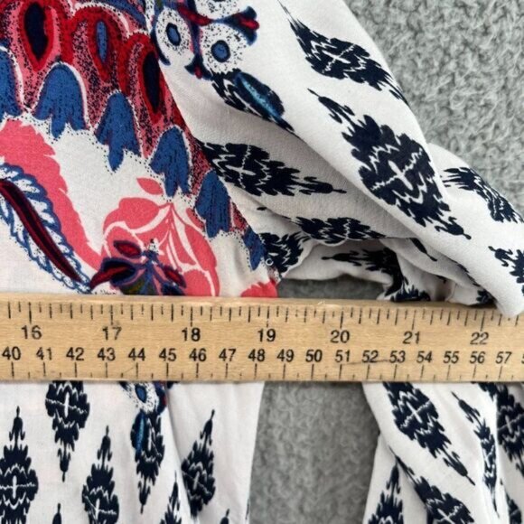 STITCHFIX FUN2FUN Ohio Split Neck Blouse Top Size Large Boho Aztec Printed - Picture 6 of 12